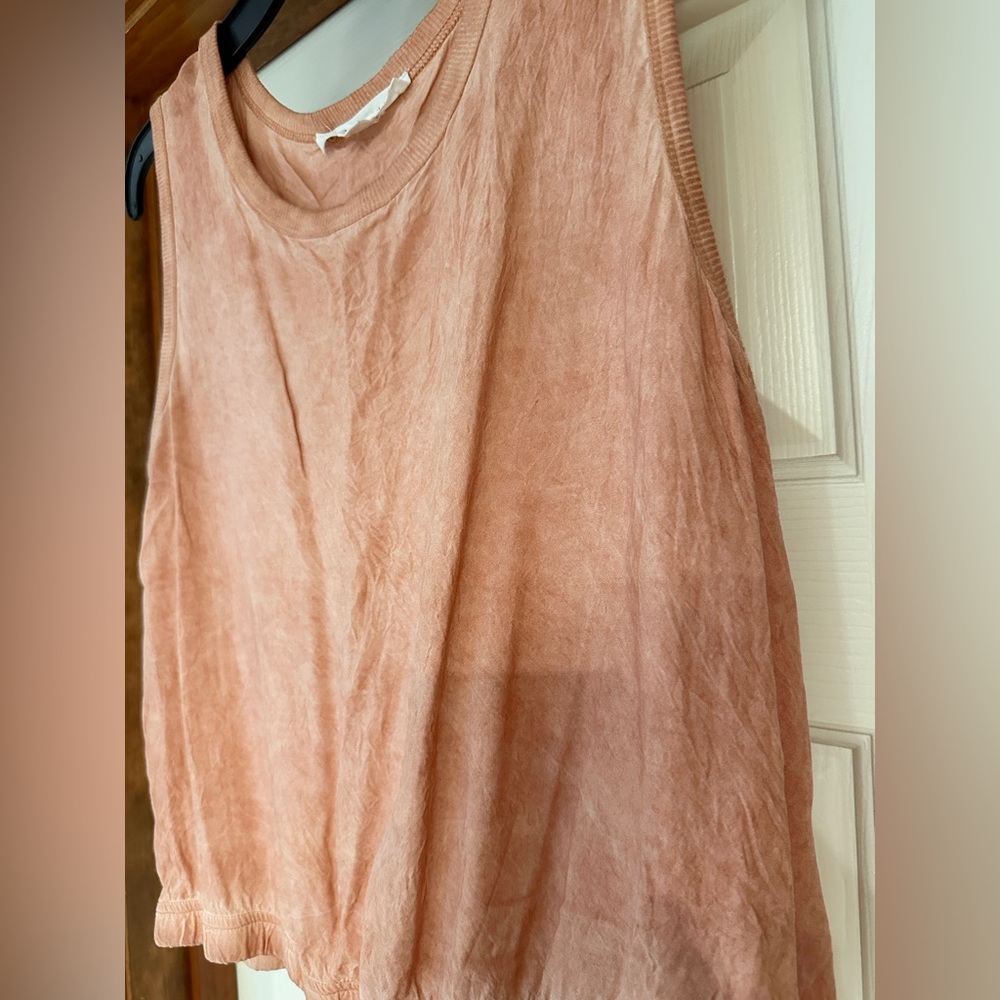 Jane + Delaney Medium Rayon Dip Dyed Peach/Rust Tank